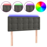 Cumpara ieftin Tablie de pat cu LED, gri inchis, 90x5x78/88 cm, catifea