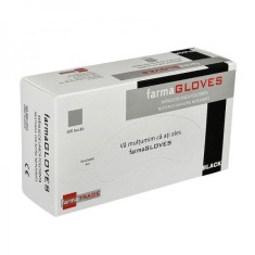 Cutie 100x Manusi Nitril, Farma Gloves, Texturate, Nepudrate, Negre, Marimea M