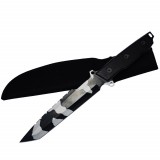 Cutit de vanatoare 34 cm Full Tang, model Black Legion, maner ergonomic, teaca inclusa