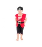 Costum carnaval Pirat pentru copii, cu pantaloni, camasa, curea si esarfa, 3 - 4 ani (92-104 cm)