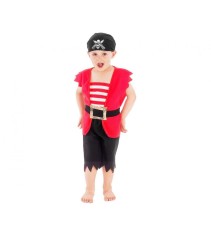 Costum carnaval Pirat pentru copii, cu pantaloni, camasa, curea si esarfa, 3 - 4 ani (92-104 cm)