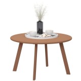 Outsunny Masă de cafea mică rotundă, masă auxiliară cu picioare antidrapante, cadru din metal, pentru grădină, &Oslash; 70 x 42 cm, portocaliu | Aosom Romani