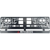 Set 2 bucati, suport numar inmatriculare Carbon, Mitsubishi