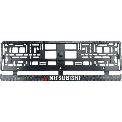 Set 2 bucati, suport numar inmatriculare Carbon, Mitsubishi foto