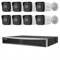 Sistem supraveghere Hikvision 8 camere IP 4MP IR 30m NVR 8 canale 12MP AcuSense