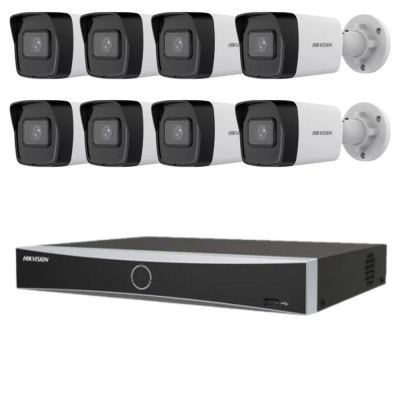 Sistem supraveghere Hikvision 8 camere IP 4MP IR 30m NVR 8 canale 12MP AcuSense SafetyGuard Surveillance foto