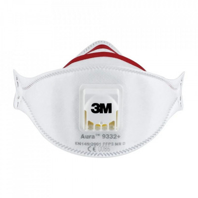 Masca de protectie respiratorie FFP3, 3M, cu supapa / valva, AURA 9332+ foto