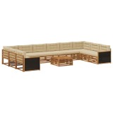 vidaXL Seturi de canapele cu pernă 11 pcs Lemn Solid de Acacia 3383916