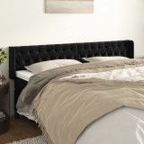 Gossi tablie de pat cu aripioare negru 183x16x78/88 cm catifea