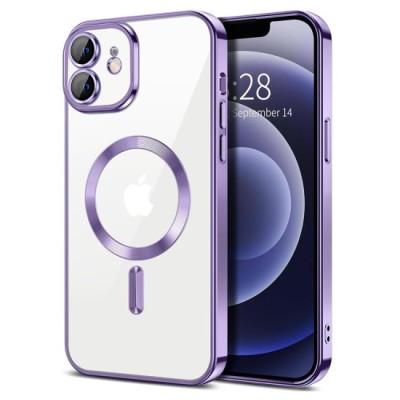 Husa pentru iPhone 12 - Techsuit Luxury Crystal MagSafe - Light Purple foto