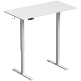 HOMCOM Birou Reglabil pe &Icirc;nălțime cu 3 Memorii, Display LED, Orificiu Cabluri, PAL,120 x 60 x 72-118 Cm, Alb | Aosom Romania