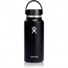 Hydro Flask Wide Mouth Flex Cap sticlă termos culoare Black 946 ml