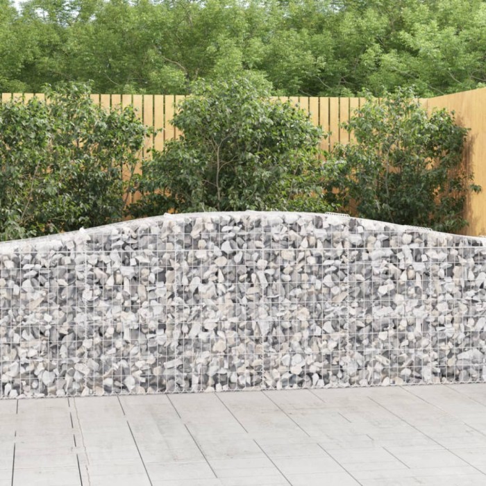 vidaXL Coșuri gabion arcuite 10 buc, 400x50x80/100 cm, fier galvanizat 3145951