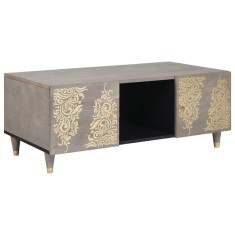 vidaXL Masă de cafea Gri 100 x 54 x 40 cm Lemn masiv de mango 4018784