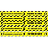Stickere Podea - Preventie COVID - Pastrati Distanta - Set 5 BUC - 94x10 cm