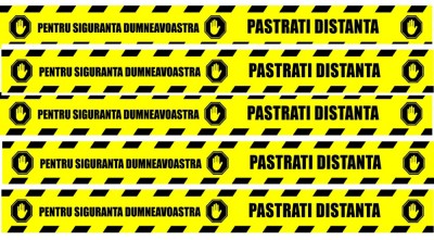 Stickere Podea - Preventie COVID - Pastrati Distanta - Set 5 BUC - 94x10 cm foto