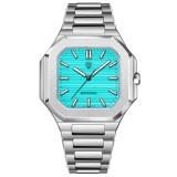 Ceas bărbătesc PAGANI DESIGN PD-YS019, cadran turcoaz, 37mm, safir sintetic, brățară inox
