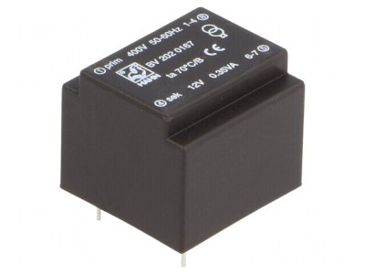 Transformator &amp;icirc;ncapsulat 0,35VA 400VAC 12V PCB BV foto