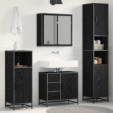Cumpara ieftin Set de mobilier pentru baie 4 buc. Stejar Negru 65 x 33 x 60 cm