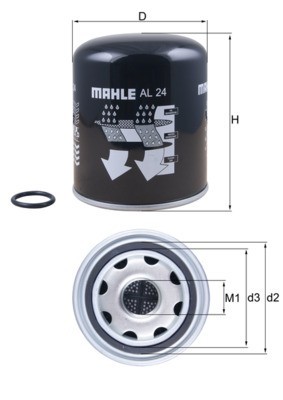 MAHLE AL 24 Element filtrant uscator aer, compresor