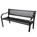 Banca de gradina Park Terrace, spatar metalic, negru, 120 cm, Lean 29325