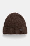 Barbour caciula de lana culoarea negru, de lana, din tricot gros