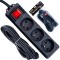 Prelungitor electric cu 3 prize, 5 m, negru, Keltin K00245C-C