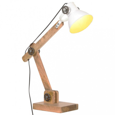 vidaXL Lampă de birou industrială, alb, 58x18x90 cm, E27, rotund foto
