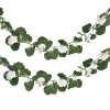 Ghirlanda Artificiala 1.8m Flori Geranium Alb-Verde Plastic Interior/Exterior - Aranjament Floral Decorativ