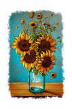 Cumpara ieftin Sticker decorativ, Floarea Soarelui, Galben, 85 cm, 6948ST, Oem