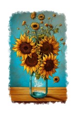 Sticker decorativ, Floarea Soarelui, Galben, 85 cm, 6948ST foto