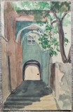 Peisaj la Sighisoara// acuarela nesemnata, Portrete, Cerneala, Altul