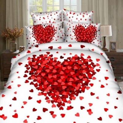 Lenjerie de pat digital print 3d (red heart) foto
