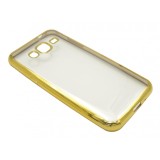 Husa silicon GreenGo Ultra Hybrid transparenta cu margini electroplacate aurii pentru Samsung Galaxy J3 (SM-J320F) (2016)