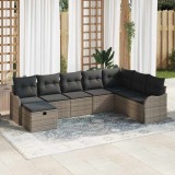 VidaXL Set de canapele pentru grădină 8 pcs Gri 287.5 x 177.5 x 85 cm