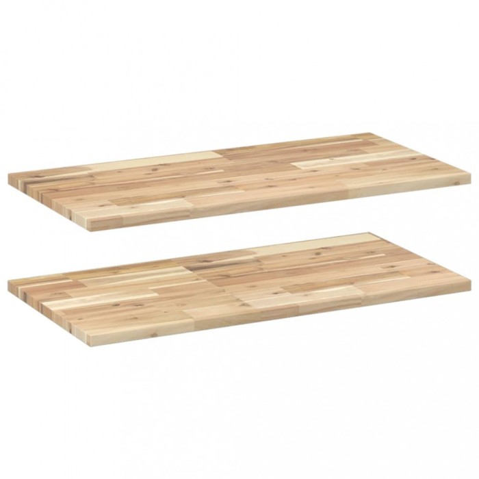 Rafturi suspendate 2 buc. 60x40x2 cm lemn masiv acacia netratat