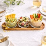 Platou de lemn cu boluri de sticlă pentru aperitive, CMCLASS