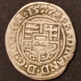 Denar Ungaria 1577 Ferdinand I, Argint, Moneda Medievală - Habsburg, 0.3g