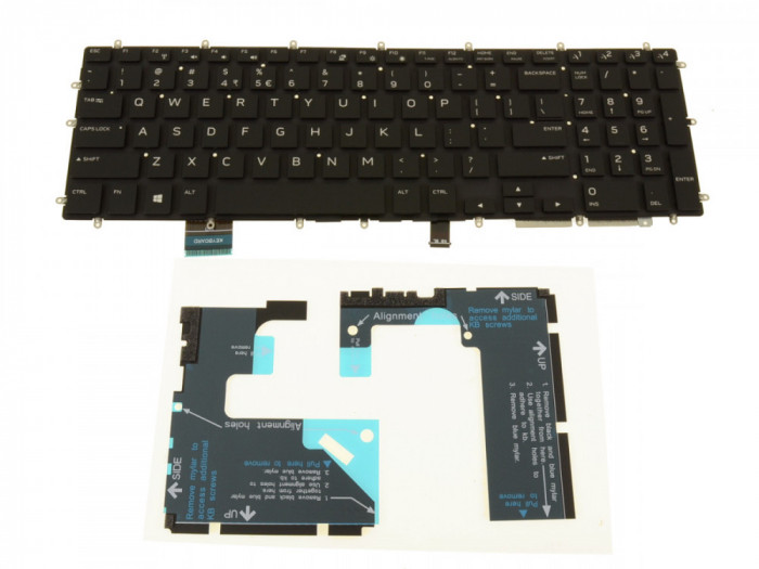 Tastatura Laptop Gaming, Dell, Alienware M15 R1, 1PGHR, 01PGHR, MPW23, 0MPW23, iluminata RGB, layout US