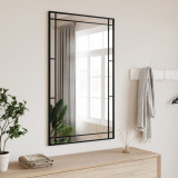 Oglinda de perete, negru, 60x100 cm, dreptunghiulara, fier GartenMobel Dekor, vidaXL