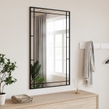 VidaXL Oglindă de perete, negru, 60x100 cm, dreptunghiulară, fier