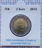 Italia 2 euro 2012 UNC - Giovanni Pascoli - km 355 cartonas personalizat D99201, Europa