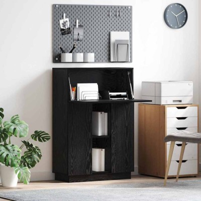 vidaXL Birou cu raft Stejar Negru 71.5 x 31.5 x 106.5 cm Lemn compozit 869483 foto