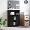 vidaXL Birou cu raft Stejar Negru 71.5 x 31.5 x 106.5 cm Lemn compozit 869483