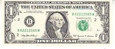 M1 - Bancnota foarte veche - America USA - 1 dolar - 1999 foto