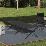 vidaXL Pat pliabil pentru soare cu geantă de transport Negru 600D Oxford Fabric