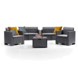 Set mobilier de grădină Nero Big cu 6 locuri, grafit