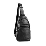 Cumpara ieftin Borseta Piept Barbati din Piele Naturala, Negru, 30x16x10 cm, Bareta Ajustabila, Compartimente cu Fermoar &ndash; Magrot 26056