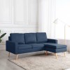 VidaXL Canapea cu 3 locuri și taburet, albastru, material textil
