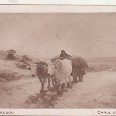 bnk cp Romania cp interbelica - Grigorescu - Carul cu boi - circulata 1925